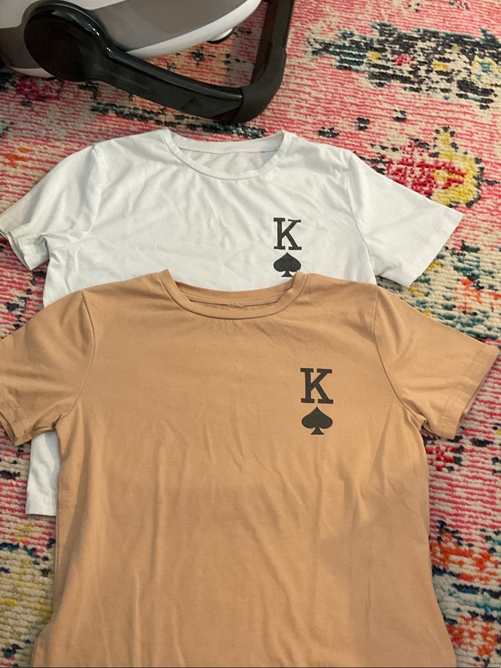 Kids Short Sleeve Graphic Tee - White & Tan and black
